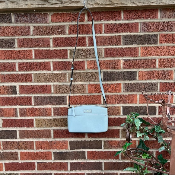 Kate Spade New York Light Blue Genuine Leather Crossbody Satchel Purse - Picture 5 of 13